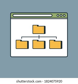 Icono de mapa del sitio adecuado para gráficos de información, sitios web y medios de impresión e interfaces. Ilustración vectorial de optimización de mapas de sitios Web.