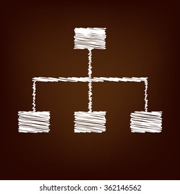 Site map icon. Vector illustration with chalk effect