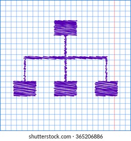 site map icon for your projects with pen and school paper effect 