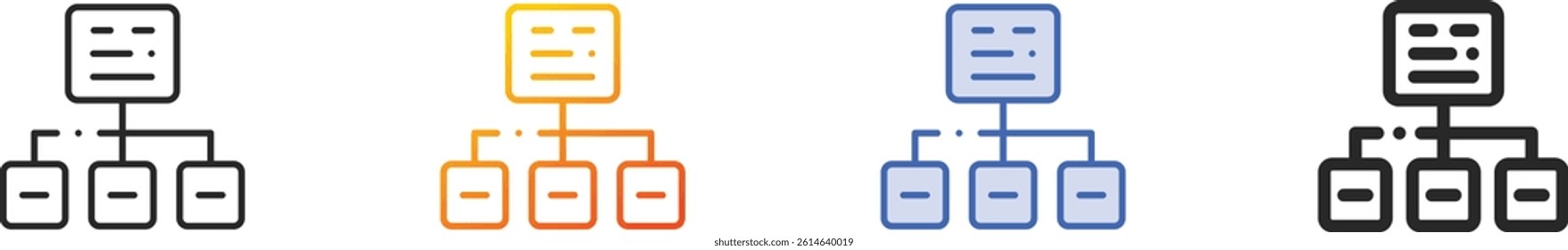 site map icon.Thin Linear, Gradient, Blue Stroke and bold Style Design Isolated On White Background