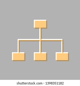Site map sign. Emboss effect with light orange icon on gray background.