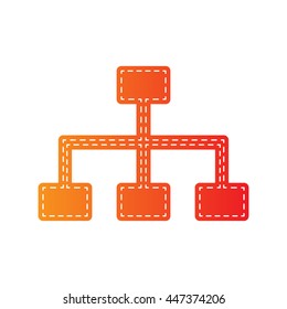 Site map sign. Orange applique isolated.