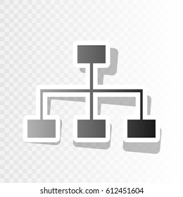 Site map sign. Vector. Blackish icon on transparent background with transition.