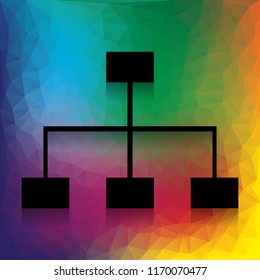 Site map sign. Vector. Flat style black icon on white.