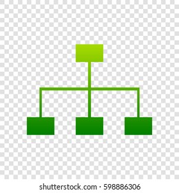 Site map sign. Vector. Green gradient icon on transparent background.
