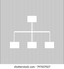 Site map sign. Vector. White icon on grayish striped background. Optical illusion.