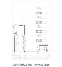 site plan or floor plan of a large and magnificent office