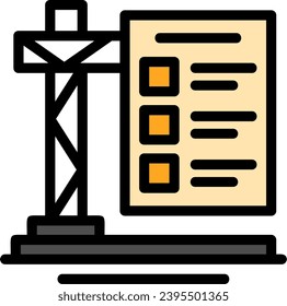Site Preparation Line Filled Icon Vector Design