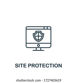 Site Protection icon from security collection. Simple line element Site Protection symbol for templates, web design and infographics