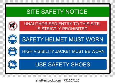 Site Safety Notice, at Transparent Effect Background
