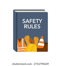 Libro de reglas de seguridad del sitio y Ilustración vectorial de documentos.