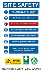 Site Safety Rules Icons text