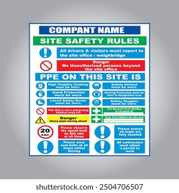 SITE SAFETY RULES, PPE ON THIS SITE IS