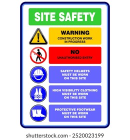 Site Safety sign und board vector