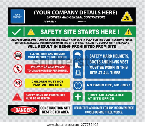 Site Safety Starts Here Construction Site Sign 