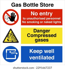 Site Safety Warning Sign Space Identification Signage Gas Bottle Store