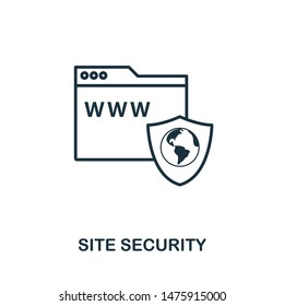 Site Security icon outline style. Simple glyph from icons collection. Line Site Security icon for web design and software.