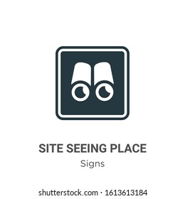 Site seeing place glyph icon vector on white background. Flat vector site seeing place icon symbol sign from modern signs collection for mobile concept and web apps design.