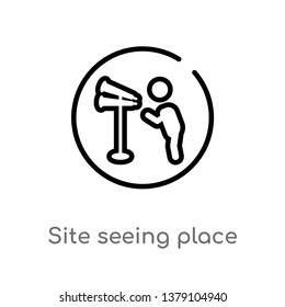 site seeing place vector line icon. Simple element illustration. site seeing place outline icon from signs concept. Can be used for web and mobile