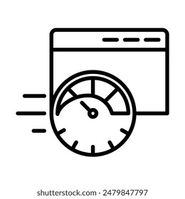 Site Speed icon line vector illustration