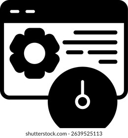 Site Speed Optimization Semi Solid Icon Design