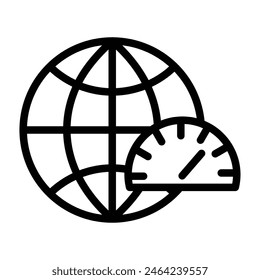 Site Speed Vector Line Icon Design