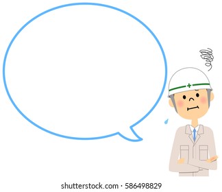 Site supervisor with blank text bubble,Balloon