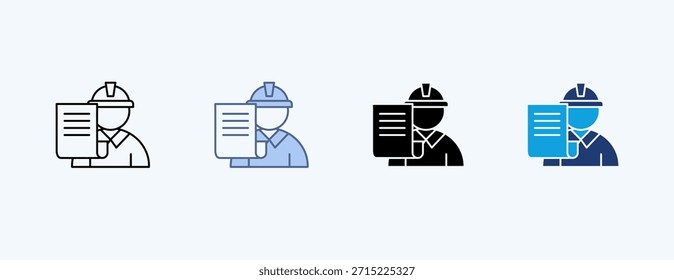 Site Supervisor Multiple Icon Illustration Vector