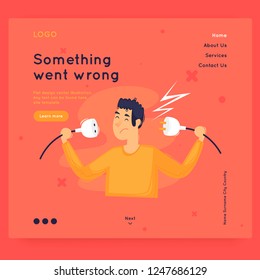 Site template, error, 404. Web page design. Website and mobile development. Flat vector illustration in cartoon style.