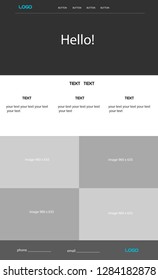 site template, minimalism, vector