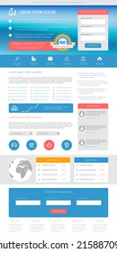 Site template. One page website design template. 