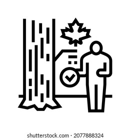 site and tree selection line icon vector. site and tree selection sign. isolated contour symbol black illustration