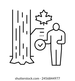Vector de línea de selección de árbol y sitio. símbolo de selección de árbol y sitio. símbolo de contorno aislado ilustración negra