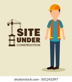 site under construction man work uniform