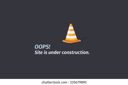 Site is under construction. oops! orange cone symbol.