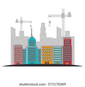 site under construction scene with cranes