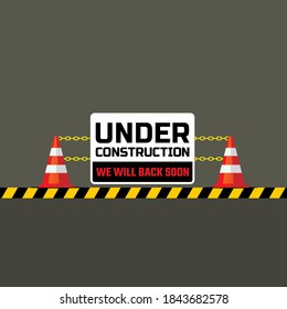 Site under construction vector graphic illustration.
