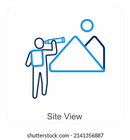 Site View And Beach Icon Concept