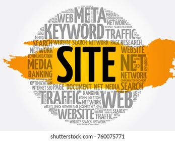 SITE word cloud collage, business concept background