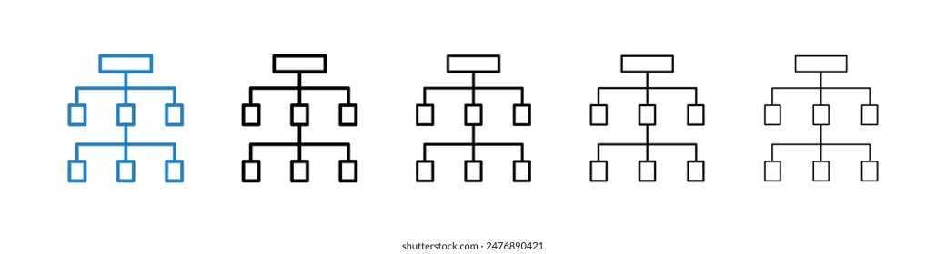 Sitemap black and white vector icon