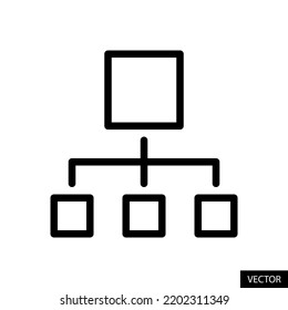 Sitemap, Classification concept vector icon in line style design for website design, app, UI, isolated on white background. Editable stroke. EPS 10 vector illustration.