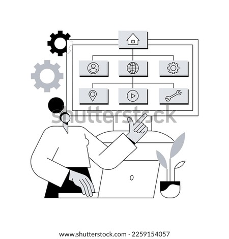 Sitemap creation abstract concept vector illustration. Web development, website optimization, sitemap creation tool, web page structure, sitemaps online software, XML tutorial abstract metaphor.