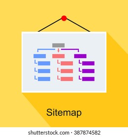 Sitemap, diagram, or structure concept illustration. flat design.