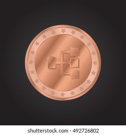 Sitemap embossed realistic bronze coin precious Icon / Logo Design