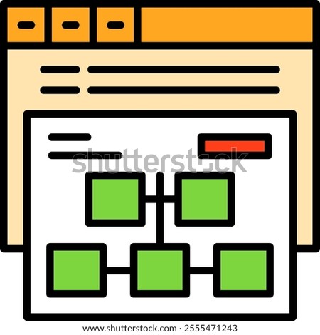 Sitemap Filled Style Icon Design