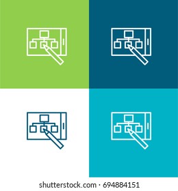 Sitemap green and blue material color minimal icon or logo design