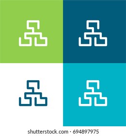 Sitemap green and blue material color minimal icon or logo design