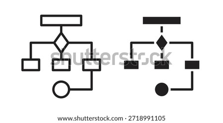 Sitemap icon for mobile app, editable designs