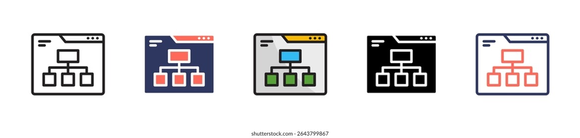 Sitemap Icon Multiple Vector Illustration