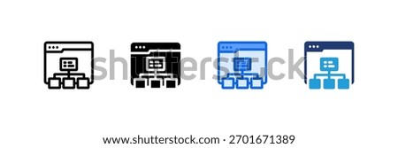 Sitemap icon set multiple style collection. Vector illustration.